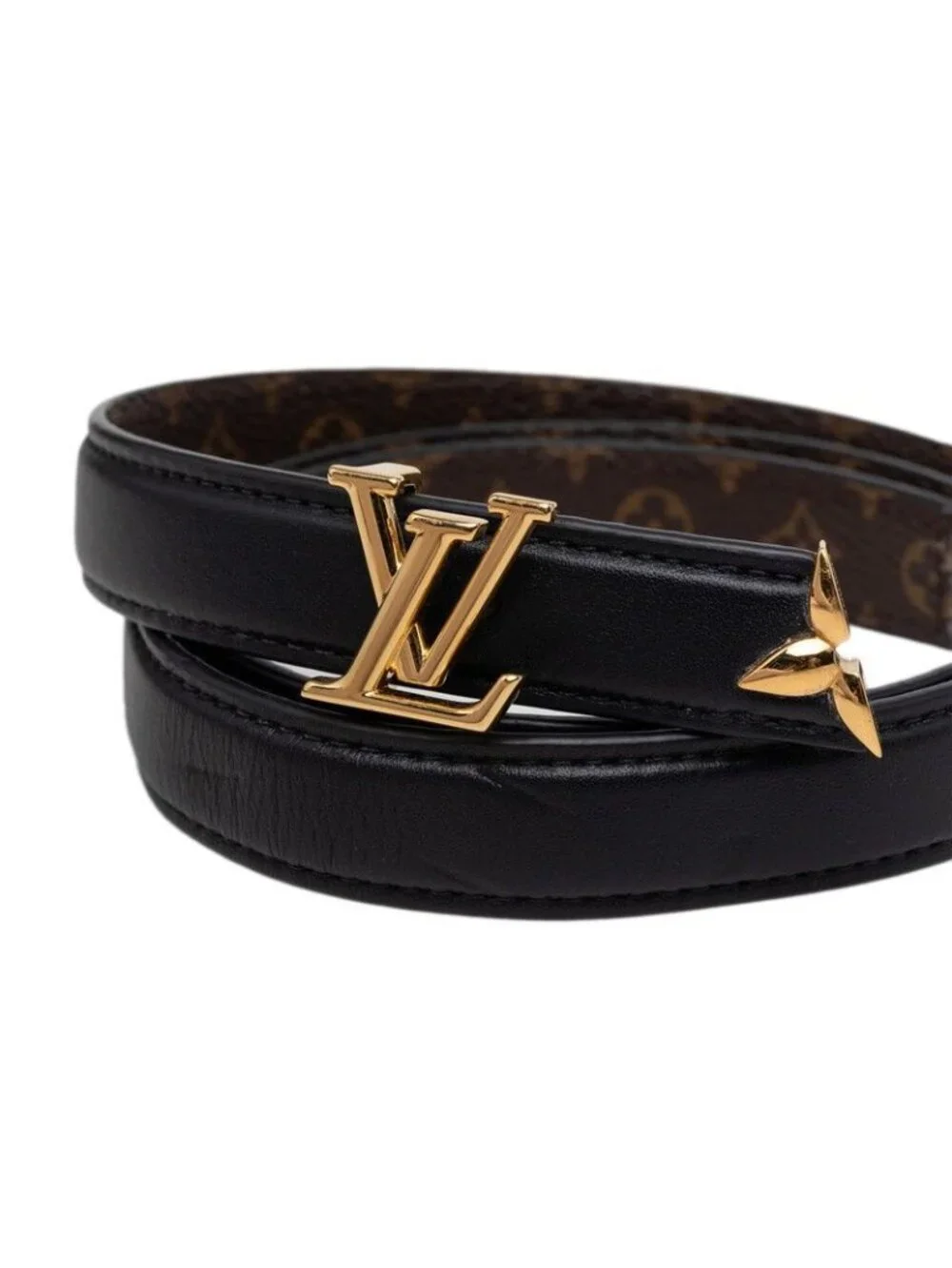 Louis Vuitton Pretty LV Reversible Belt Black Brown Leather